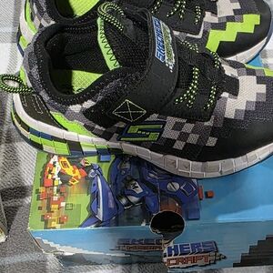 Skechers Black and Green Kids' Sneakers